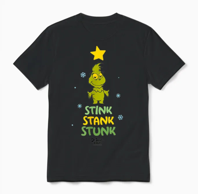 Dr.seuss Baby Grinch Stink Stank Stunk Officially Licensed Unisex T-Shirt in Black