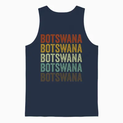 Botswana Retro Vintage Unisex Tank Top - Navy