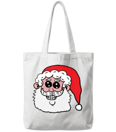 Funny Santa Head Tote Bags - White