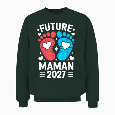 Femme Enceinte Future Maman 2027 Annonce Grossesse Original Unisex Sweatshirt - Forest