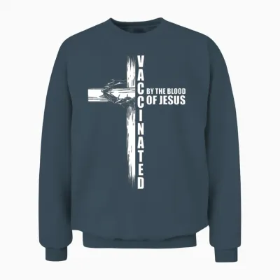 Fully Vaccinated by the Blood of Christ Unisex Sweatshirt - Dark Heather