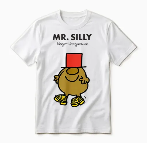 Mr. Men Mr. Silly Unisex T-Shirt in White
