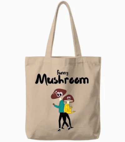 Funny Mushroom Tote Bags - Natural