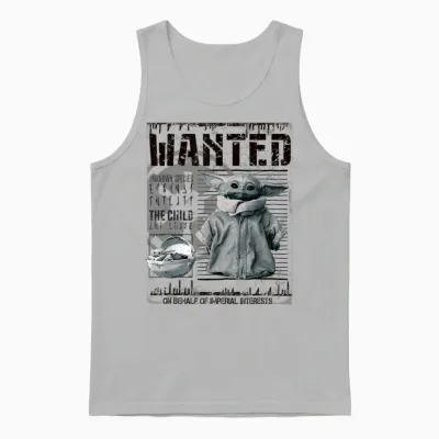 Star Wars Mandalorian Wanted the Child Unisex Tank Top - Ash