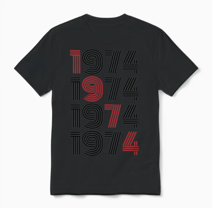 1974 Vintage Unisex T-Shirt in Black