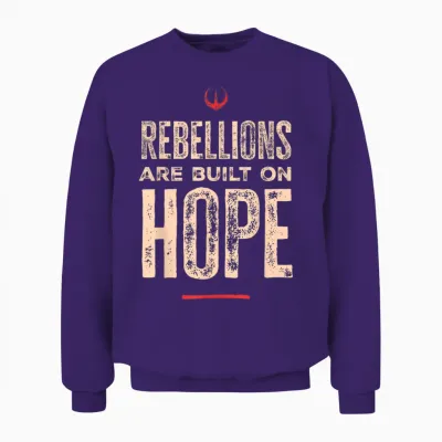 Star Wars Andor Rebellions Are Built on Hope Grunge Style T-Shirt, Black, S Unisex Sweatshirt - Purple