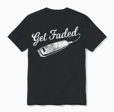 Vintage Distressed Barber T-Shirt - Get Faded Script Tail Te Unisex T-Shirt - Black