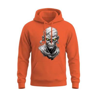 Mummy with Glowing Eyes Unisex Hoodie - Orange