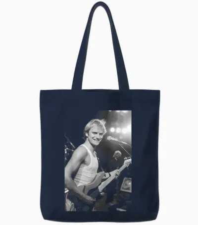 Sting, Singer of the Police, on American Tour in 1980 Tote Bags - Navy