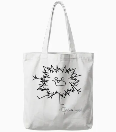 Woolly Beastie Freaks Out - Bestiolus Cerritus Tote Bags - White