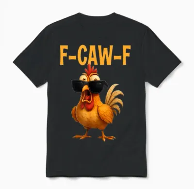 F Caw F Funny Chicken Fcawf Cock Quote Meme F Cawf Humour Unisex T-Shirt - Black