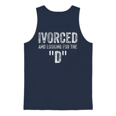 Ivorced and Looking for the D Divorced Unisex Tank Top - Navy