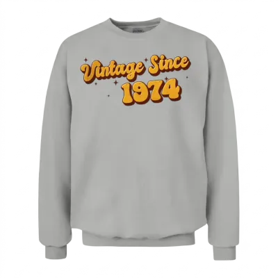Vintage Since 1974 49 Years Old - Groovy 49th Unisex Sweatshirt - Ash
