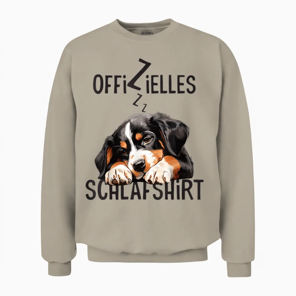 Offizielles Schlafshirt Entlebucher Sennenhund Hund Lustig Unisex Sweatshirt in Sand
