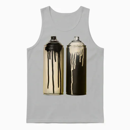 Spray Cans Paint Cans for Urban Graffiti Art T-Shirt, Black, S Unisex Tank Top in Ash