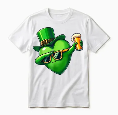 Irish Pub Ireland Beer Drinking Funny Patricks Day T-Shirt, Black Unisex T-Shirt - White