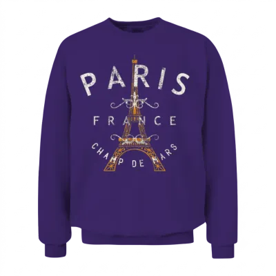 Paris France Unisex Sweatshirt - Purple