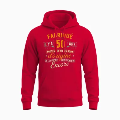 Fabriqué Il Y a 50 Ans - 50 Ans Anniversaire Blague 1975 Unisex Hoodie - Red
