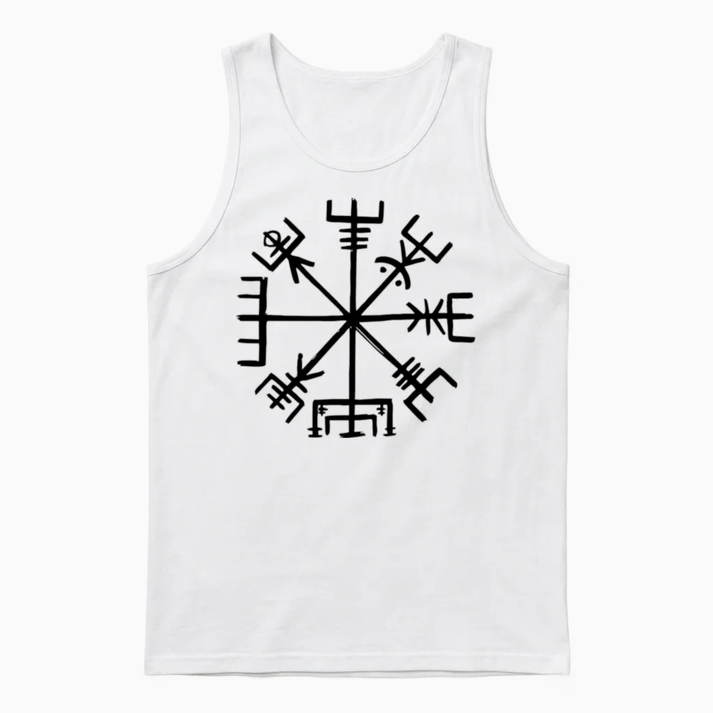 Viking Compass Unisex Tank Top in White