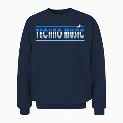 Techno Music Retro Unisex Sweatshirt - Navy