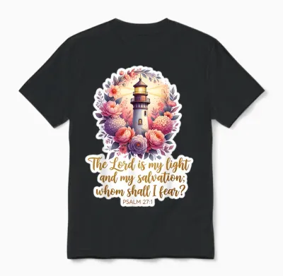 Christian Woman Vers the Lord Is My Light and My Salvation Unisex T-Shirt - Black