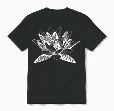 Lotus Flower Lotus Flower Asian Wellness Symbol Unisex T-Shirt - Black