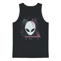 Vaporwave Alien Aesthetic Geometric Grid Scifi Spa Unisex Tank Top - Black – 1