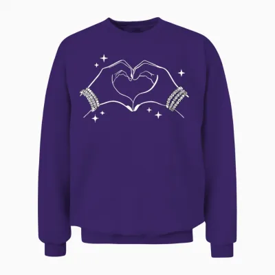 Heart Hands Taylor First Name Girl Vintage 70's 80's Unisex Sweatshirt - Purple