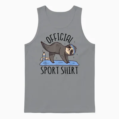 Sportshirt Fitnessshirt Fitness Damen Herren Kinder Faultier Unisex Tank Top - Sport Grey