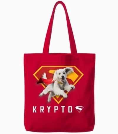 Superman (2025 Movie) Krypto Shield Tote Bags - Red