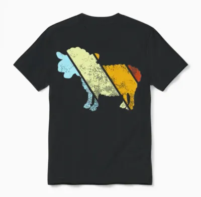 Sheep Retro Unisex T-Shirt - Black