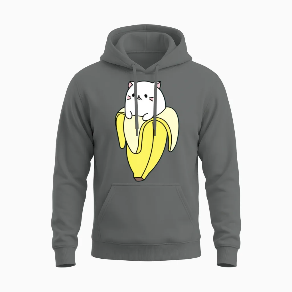 Banana Cat Lovers Unisex Hoodie in Graphite Heather