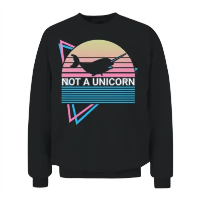 Narwhal Retro Unisex Sweatshirt - Black