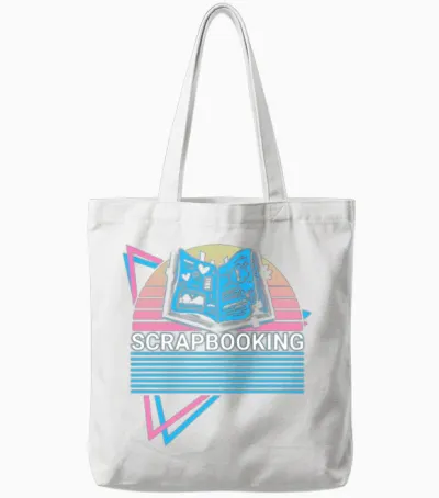 Scrapbooking Scrapbook Retro Tote Bags - White