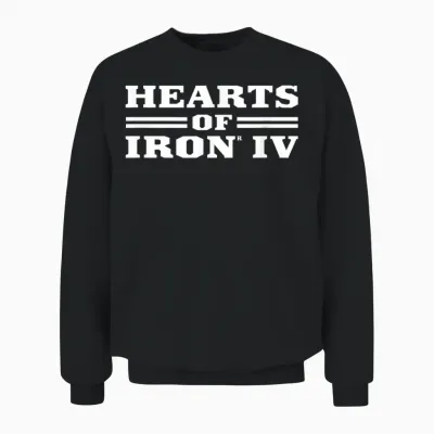 Hearts of Iron Iv Logo White Strategy Game Unisex Sweatshirt - Black