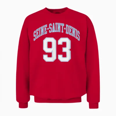 Seine-Saint-Denis 93 T-Shirt, Black, S Unisex Sweatshirt - Red