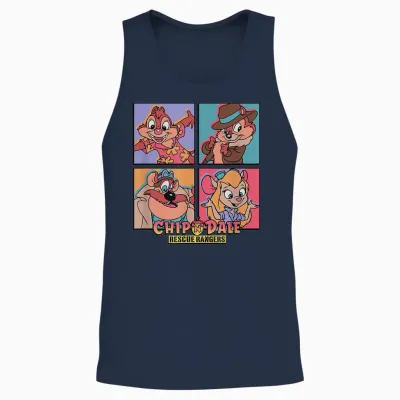 Disney Chip 'n' Dale Rescue Rangers Character Panels Unisex Tank Top - Navy