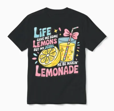 Life Gave Me Lemon but My Jesus Makin Lemonade Christian Kid Unisex T-Shirt - Black