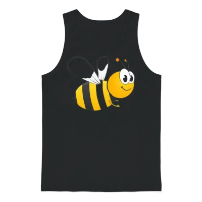 Funny Bee Unisex Tank Top - Black