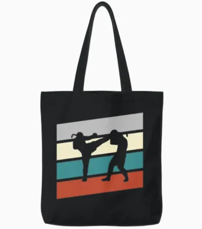 Mma Retro Tote Bags - Black