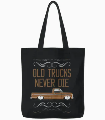 Keep on Truckin Sequoia Brown Tote Bags - Black
