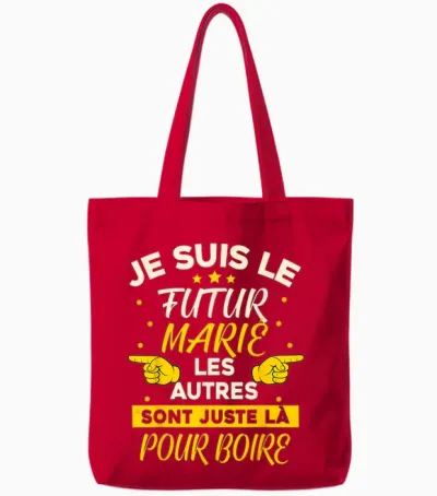 Future Groom Evg Alcohol Party with Friends Gift Evg Wedding T-Shirt, Black, S Tote Bags - Red