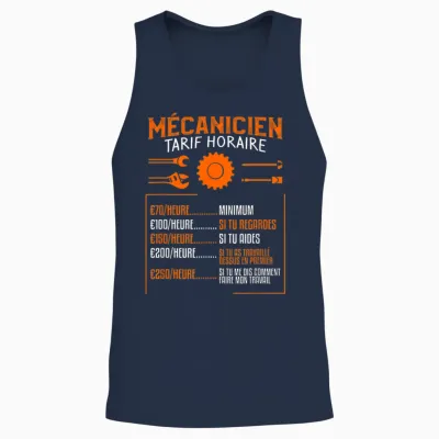 Idée Cadeau Drôle De Tarif Pour Un Mécanicien T-Shirt, Black, S Unisex Tank Top - Navy