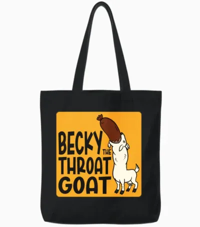 Becky the Throat Goat Tote Bags - Black