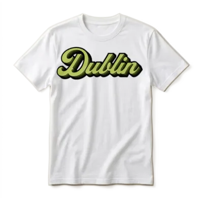 Dublin Retro Script Unisex T-Shirt - White