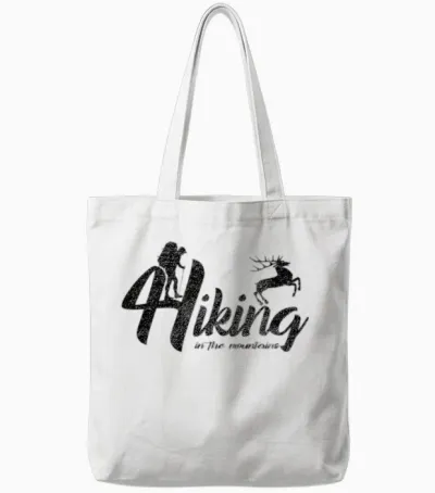 Hiking in Mountians Tote Bags - White
