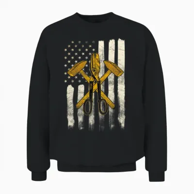 Sheet Metal Worker on Back Of Unisex Sweatshirt - Black