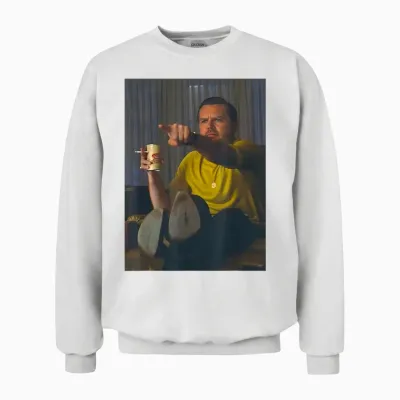 Funny Political Meme of Jd Vance Smoking and Pointing Finger Jd Vance Unisex Sweatshirt - White