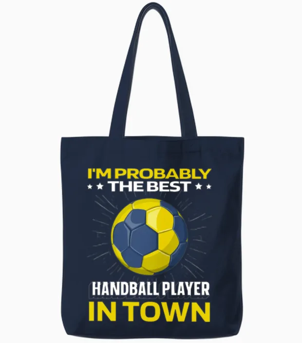 Handball Funny Tote Bags in Navy
