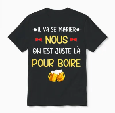 Evg Humour – He Gets Married, We Drink! Unisex T-Shirt - Black
